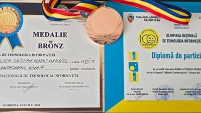 Bronz la o importanta Olimpiada Nationala pentru un elev sinaian