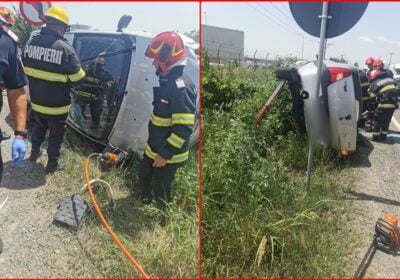 Sofer incarcerat, in stare de inconstienta, in urma unui accident grav la iesire din Ploiesti pe DN72