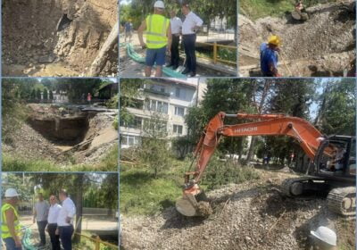 Anuntul Prefectului: La Slanic au inceput lucrarile de stabilizare definitiva a zonei unde s-a format craterul
