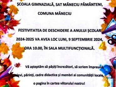 Super mesaj in intampinarea noului an scolar, la Maneciu Pamanteni